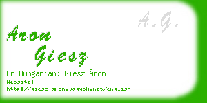 aron giesz business card