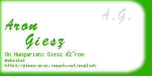 aron giesz business card